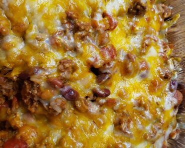 Homemade Chili Cheese Tot Casserole: