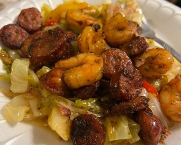 Cajun Cabbage Stir-Fry with Andouille Sausage and Shrimp
