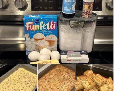 Funfetti Butter Cake with Cream Cheese Topping recipe