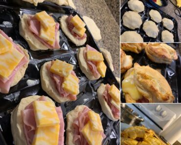 Air Fryer Ham and Cheese Stuffed Biscuits recipe