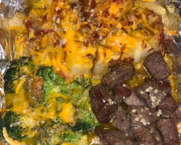 Steak & Potato Foil Packs with Broccoli & Cheese Recipe